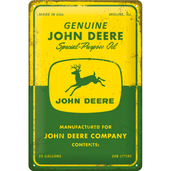 Blechschild John Deere – Special Purpose Oil (20x30 cm)