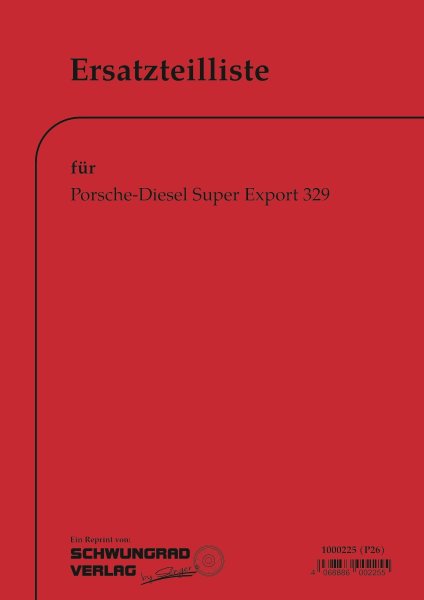 Porsche-Diesel – Ersatzteilliste für Super Export 329