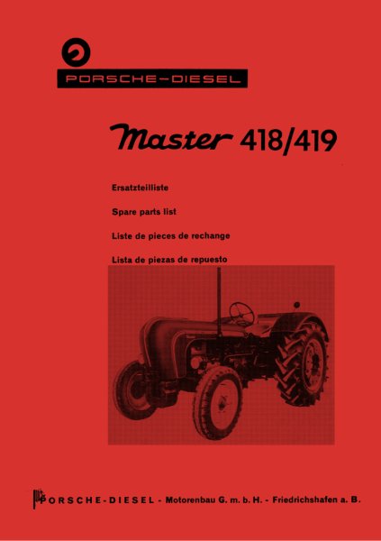 Porsche-Diesel – Ersatzteilliste für Master 418 und 419