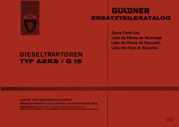 Güldner – Ersatzteilliste für A2KS und G15