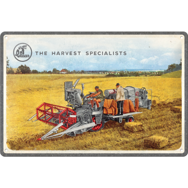 Blechschild Claas – The Harvest Specialists (20x30 cm)